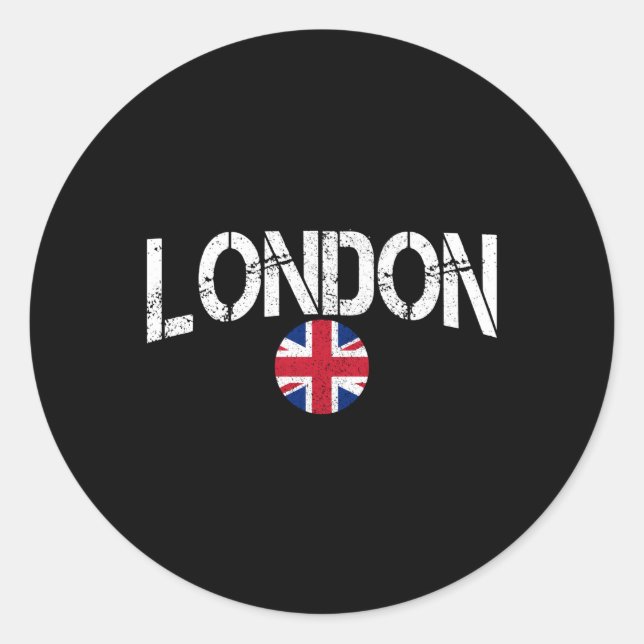 Sticker Rond Londres Royaume-Uni Union Jack Angleterre (Devant)