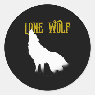 Sticker Rond Lone Wolf Homme Sigma moderne minimaliste