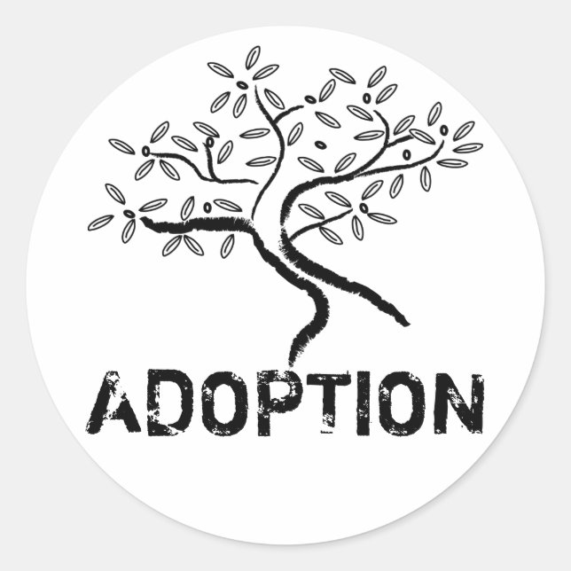 Sticker Rond lonelytree, ADOPTION (Devant)