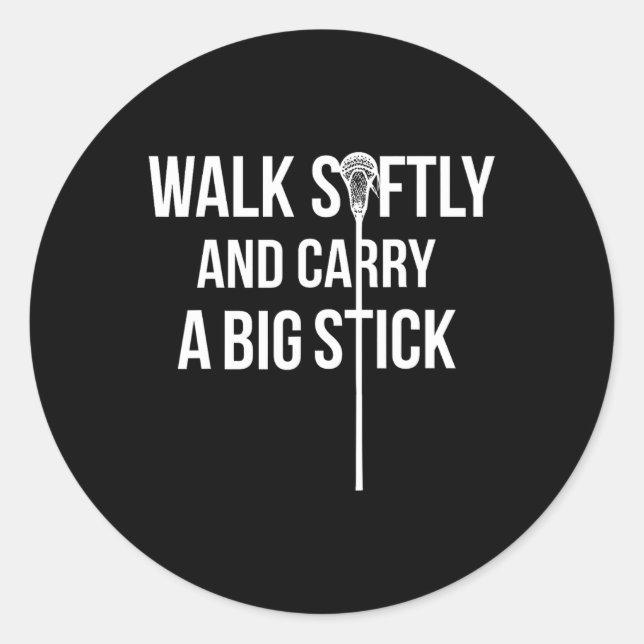 Sticker Rond Long Bâton Middie (lsm) Lacrosse Defenseman Lax Te (Devant)