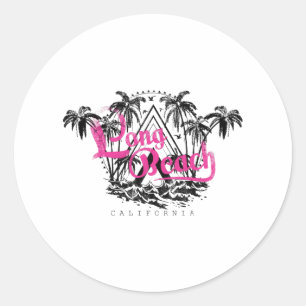 Sticker Rond Long Beach California CA US Coast