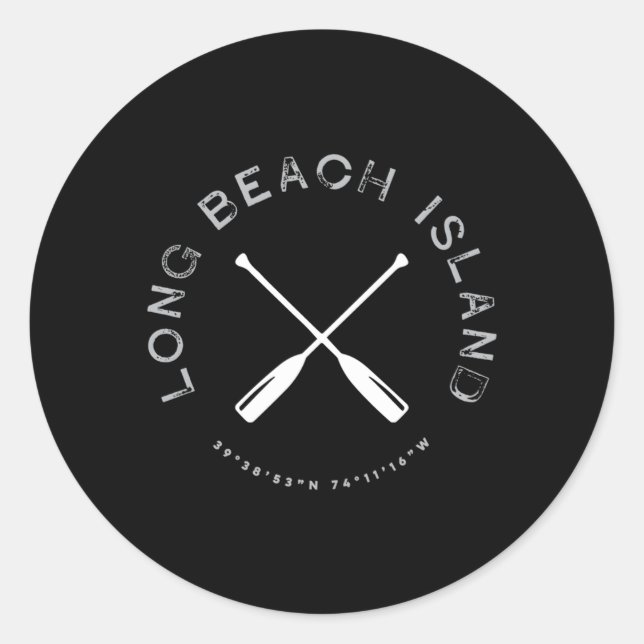 Sticker Rond Long Beach Island Lbi New Jersey (Devant)