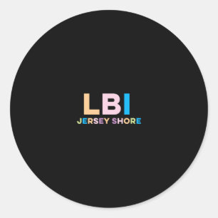Sticker Rond Long Beach Island Nj Vacances Colorées