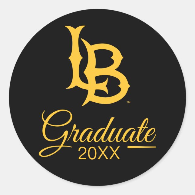 Sticker Rond Long Beach State Logo Graduation (Devant)