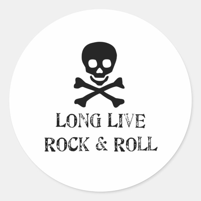 Sticker Rond Long Live Rock & Roll (Devant)
