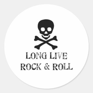 Sticker Rond Long Live Rock & Roll