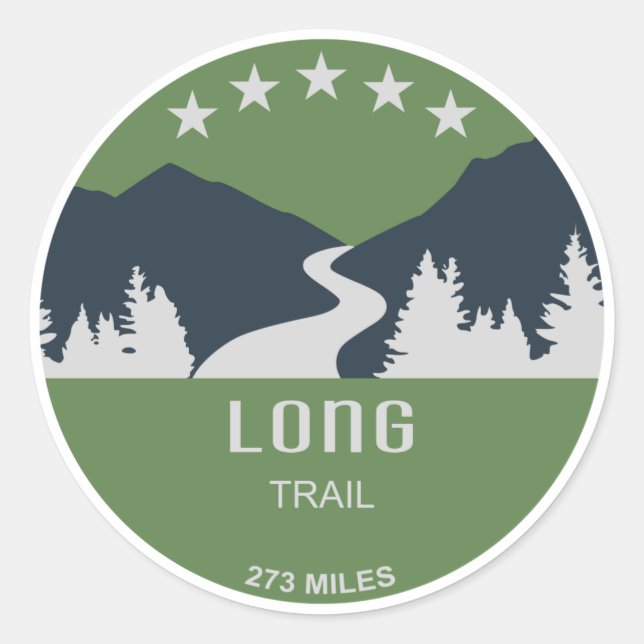 Sticker Rond Long Trail Vermont (Devant)