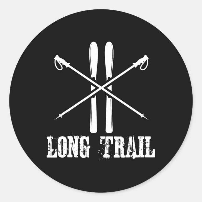 Sticker Rond Long Trail Vermont Ski Ski Ski Ski Nordic Alpine (Devant)