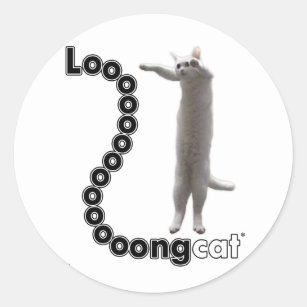 Sticker Rond Longcat est long