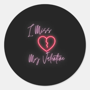 Sticker Rond Longing du cœur Je Miss My Valentine' Saint-Valent