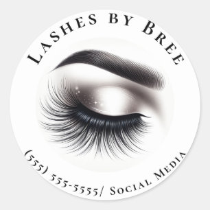 Sticker Rond Longs Cils Noirs et Fins Extensions de Cils Beauté