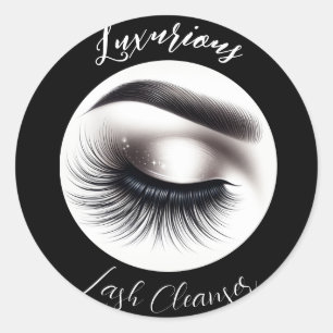 Sticker Rond Longue Black Wispy Eyelashes Lash Extensions Beaut