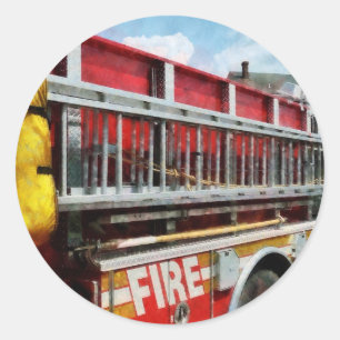 Sticker Rond Longue échelle sur camion-feu