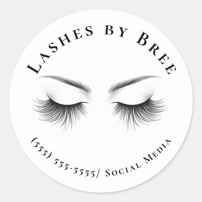 Sticker Rond Longues Lashes Eyelash Extensions Beauté (Devant)