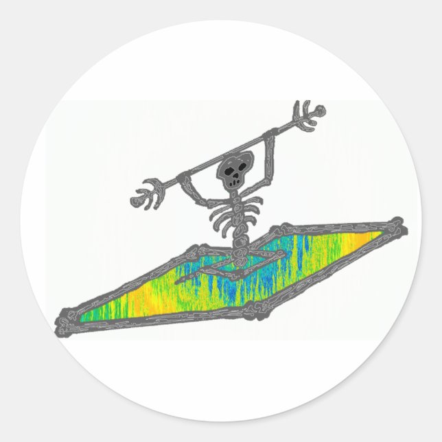 Sticker Rond Longueur d'onde des os Kayak (Devant)