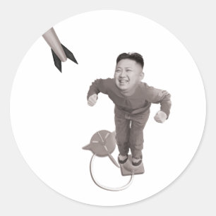 Sticker Rond L'ONU de Kim Jong - homme de Rocket