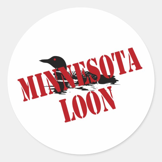 Sticker Rond Loon du Minnesota (Devant)