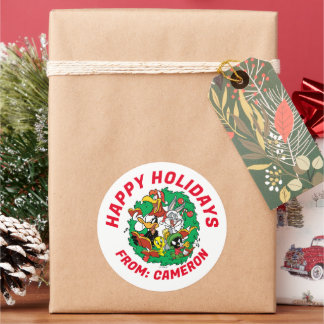 Sticker Rond LOONEY TUNES™ Group Christmas Wreath