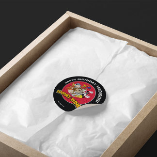 Sticker Rond LOONEY TUNES™ - Groupe de caractères | Anniversair