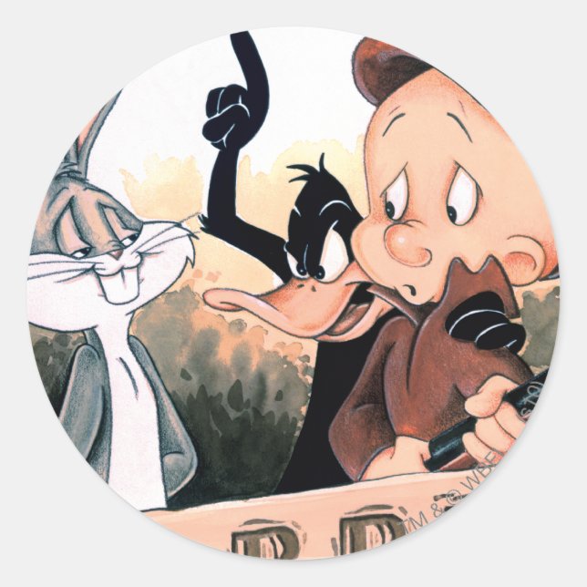 Sticker Rond LOONEY TUNES™ Saison de lapin (Devant)