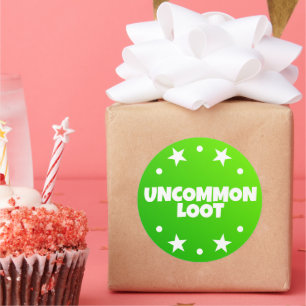 Sticker Rond Loot Gamer peu commun Enfants Neon Green Text Slog