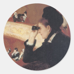 Sticker Rond L'Opéra par Mary Cassatt, Impressionnisme vintage