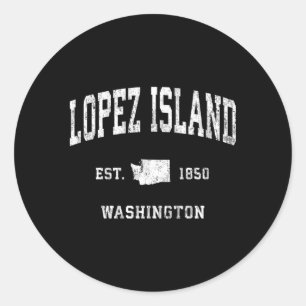 Sticker Rond Lopez Island Washington Wa Sports sportifs