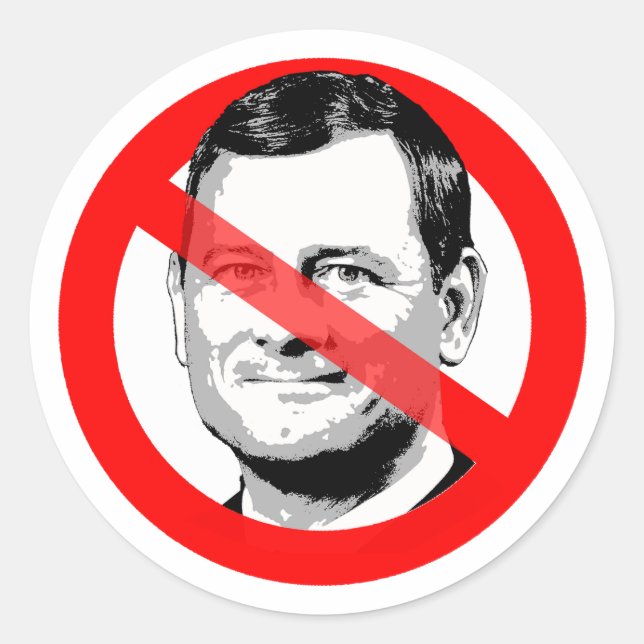 Sticker Rond L'opposant à la justice John Roberts a traversé la (Devant)