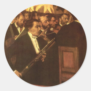 Sticker Rond L'Orchestre de l'Opéra par Edgar Degas, Art Vintag