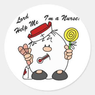 Sticker Rond Lord Aidez-moi Je suis infirmière