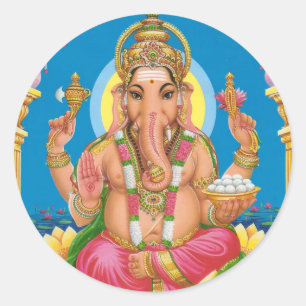 Sticker Rond Lord Ganesha