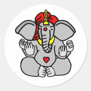 Sticker Rond Lord Ganesha Hindu Dieu