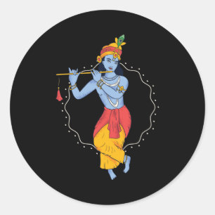 Sticker Rond Lord Krishna