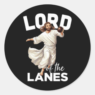 Sticker Rond Lord Lanes Funny Christian Christ Gutter Bowling L