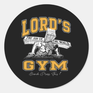 Sticker Rond Lord's Lovely Bodybuilder Vintage Gym Weightliftin