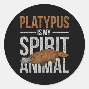 Sticker Rond L'ornithorynque est mon animal spirituel Ornithory