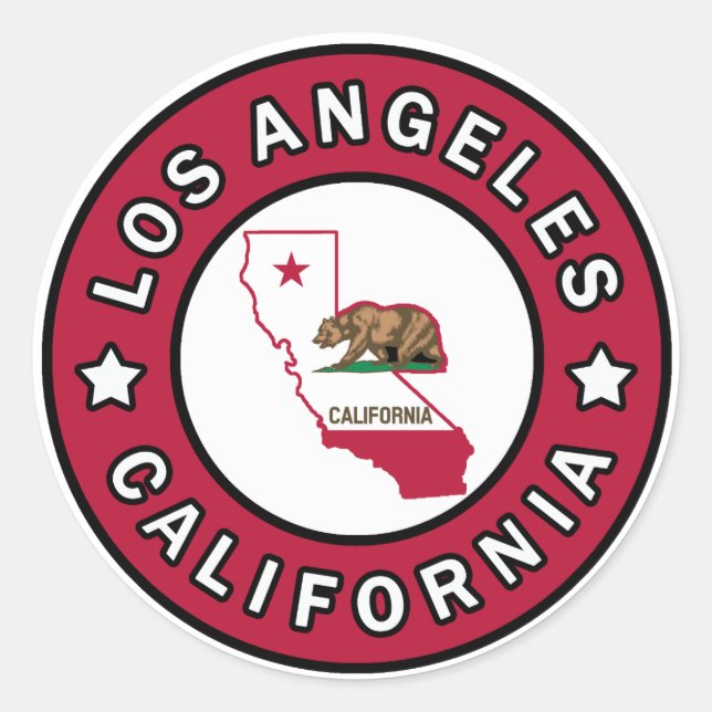 Sticker Rond Los Angeles Californie (Devant)