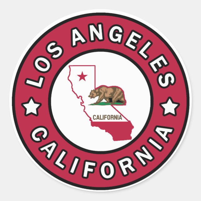 Sticker Rond Los Angeles Californie (Devant)
