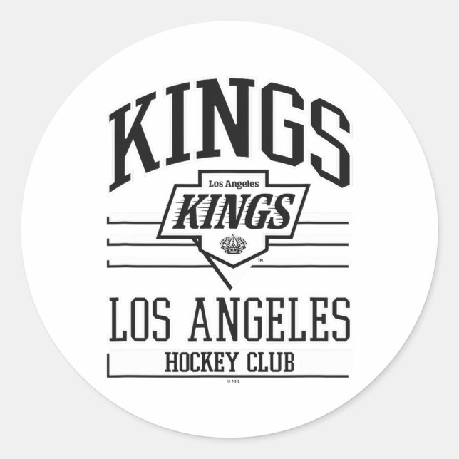 Sticker Rond Los Angeles Kings Hockey Club Gray Officially Lice (Devant)
