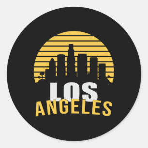 Sticker Rond Los Angeles USA City Skyline Skyline Drôle cadeau