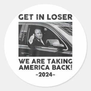 Sticker Rond Loser Nous Parlons De L'Amérique Retour Trump 202