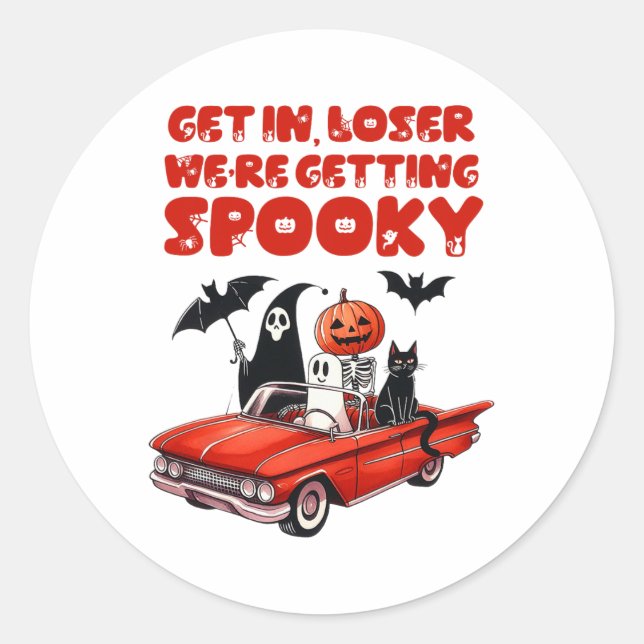 Sticker Rond Loser on devient Éffrayant drôle Halloween (Devant)