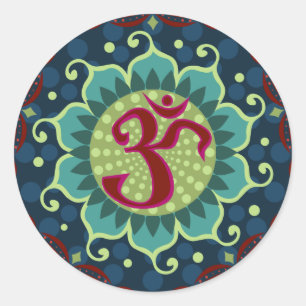 Sticker Rond Lotus Aum - OM