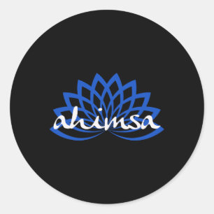 Sticker Rond Lotus Bleu Ahimsa 