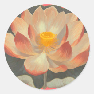 Sticker Rond Lotus Blossom, Lilypad, Symbole bouddhiste de la L