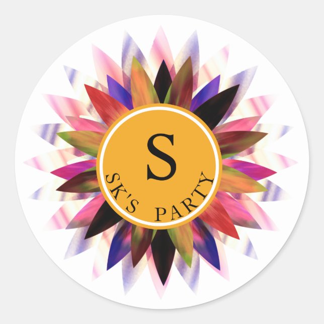 Sticker Rond Lotus Fleur Aquarelle Logo Guérison Yoga (Devant)