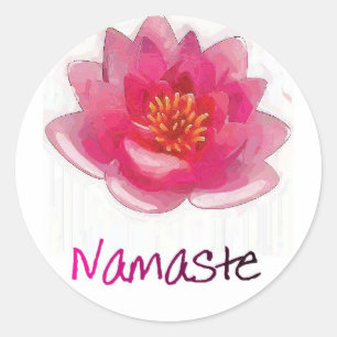Sticker Rond Lotus Fleur "Namaste" Cadeaux de Yoga