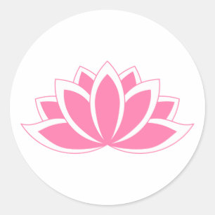 Sticker Rond Lotus Fleur rose en fleurs