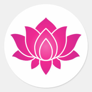 Sticker Rond Lotus Fleur rose en fleurs