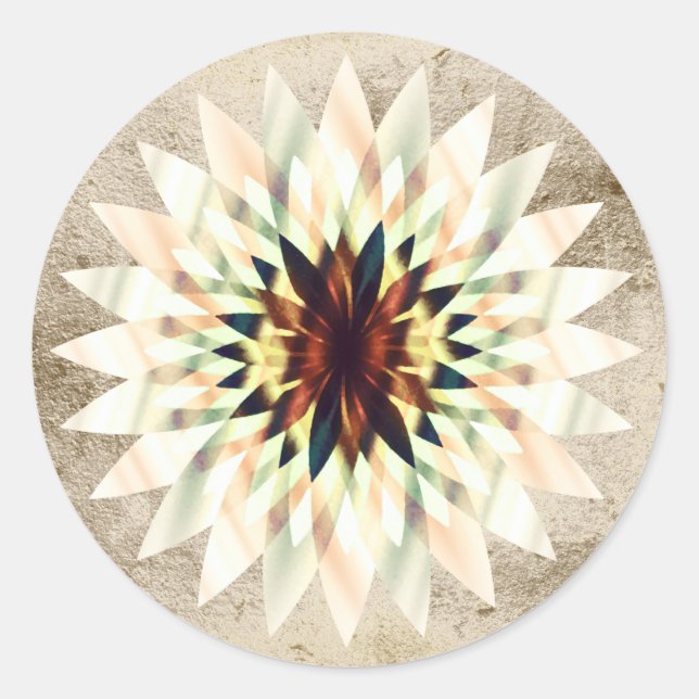 Sticker Rond Lotus Flower Aquarelle violet Logo Guérison Yoga (Devant)